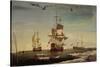 The Whaling Fleet of Sir Samuel Standidge, Hull School of Painting, 1769-null-Stretched Canvas