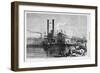 The Wharf Boat on the Ohio River, at Cincinnati.-null-Framed Giclee Print