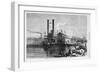 The Wharf Boat on the Ohio River, at Cincinnati.-null-Framed Giclee Print