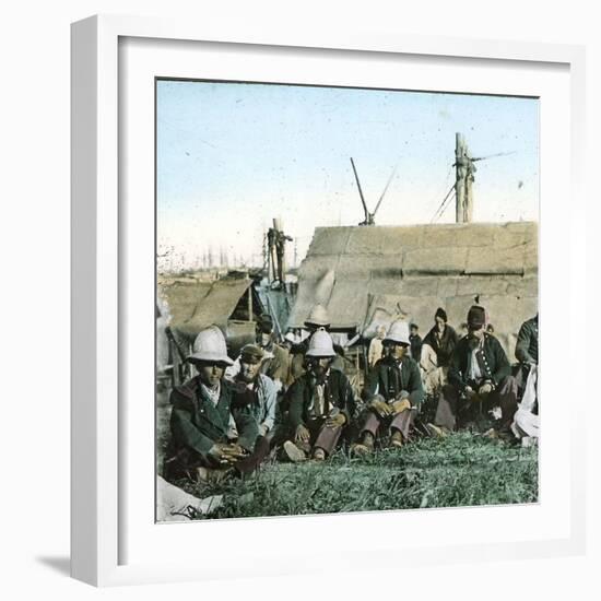 The Wharf Landing of French Troops, Canton (China), 1860-Leon, Levy et Fils-Framed Premium Photographic Print