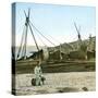 The Wharves, French Soldier, Canton (China)-Leon, Levy et Fils-Stretched Canvas
