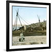 The Wharves, French Soldier, Canton (China)-Leon, Levy et Fils-Framed Photographic Print