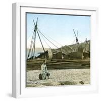 The Wharves, French Soldier, Canton (China)-Leon, Levy et Fils-Framed Photographic Print