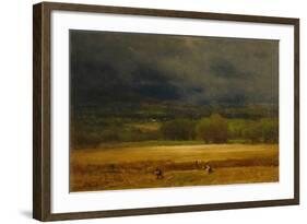 The Wheat Field, 1875-77, by George Inness, 1825-1894, American landscape painting,-George Inness-Framed Art Print