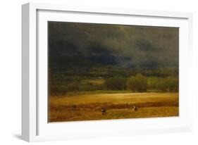 The Wheat Field, 1875-77, by George Inness, 1825-1894, American landscape painting,-George Inness-Framed Art Print