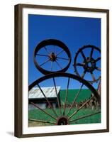 The Wheel Fence and Barn, Uniontown, Whitman County, Washington, USA-Brent Bergherm-Framed Premium Photographic Print