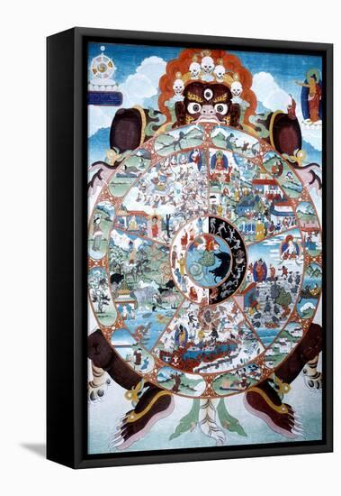 The Wheel of Life, Tibet, 19th-20th Century-null-Framed Stretched Canvas