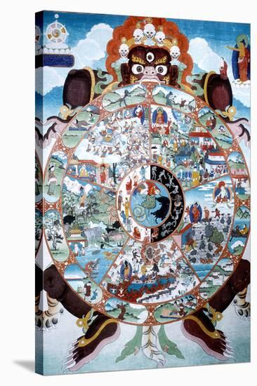 The Wheel of Life, Tibet, 19th-20th Century-null-Stretched Canvas