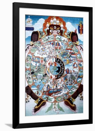 The Wheel of Life, Tibet, 19th-20th Century-null-Framed Giclee Print
