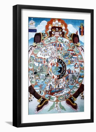 The Wheel of Life, Tibet, 19th-20th Century-null-Framed Giclee Print