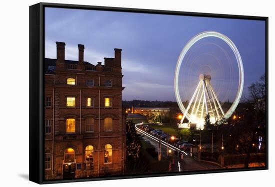 The Wheel of York and Royal York Hotel at Dusk, York, Yorkshire, England, United Kingdom, Europe-Mark Sunderland-Framed Stretched Canvas