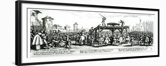 The Wheel, Plate 14 from The Miseries and Misfortunes of War, Engraved by Israel Henriet-Jacques Callot-Framed Giclee Print