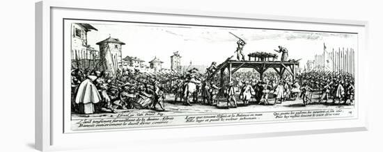 The Wheel, Plate 14 from The Miseries and Misfortunes of War, Engraved by Israel Henriet-Jacques Callot-Framed Giclee Print