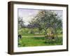 The Wheelbarrow, Orchard, circa 1881-Camille Pissarro-Framed Giclee Print