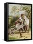 The Wheelbarrow-Myles Birket Foster-Framed Stretched Canvas