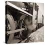 The Wheels of a Steam Train as It Travels from Perth Northwards to the Forres in Morayshire-null-Stretched Canvas