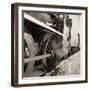 The Wheels of a Steam Train as It Travels from Perth Northwards to the Forres in Morayshire-null-Framed Photographic Print