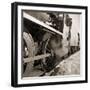 The Wheels of a Steam Train as It Travels from Perth Northwards to the Forres in Morayshire-null-Framed Photographic Print