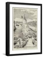 The Whirlpool and Pagoda of Kalewa, Chindwin River, Upper Burma, During the Water Festival-null-Framed Giclee Print