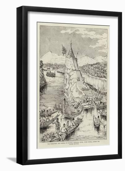 The Whirlpool and Pagoda of Kalewa, Chindwin River, Upper Burma, During the Water Festival-null-Framed Giclee Print