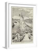 The Whirlpool and Pagoda of Kalewa, Chindwin River, Upper Burma, During the Water Festival-null-Framed Giclee Print