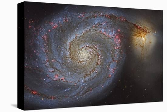 The Whirlpool Galaxy and its Companion Galaxy-null-Stretched Canvas