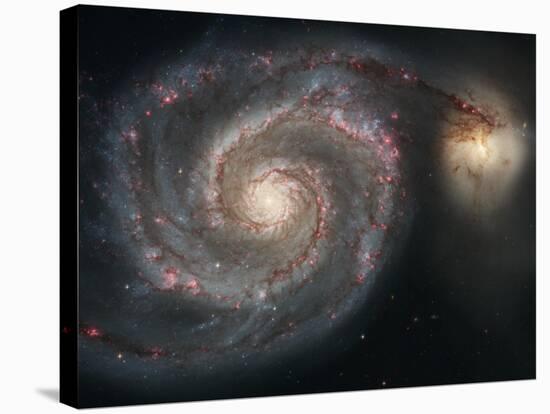 The Whirlpool Galaxy (M51) and Companion Galaxy-Stocktrek Images-Stretched Canvas