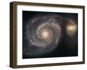 The Whirlpool Galaxy (M51) and Companion Galaxy-Stocktrek Images-Framed Photographic Print