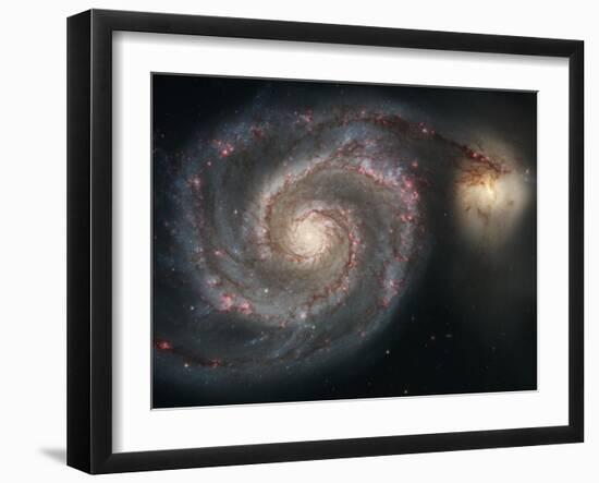 The Whirlpool Galaxy (M51) and Companion Galaxy-Stocktrek Images-Framed Photographic Print