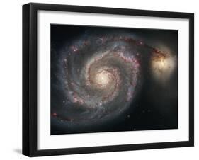 The Whirlpool Galaxy (M51) and Companion Galaxy-Stocktrek Images-Framed Photographic Print