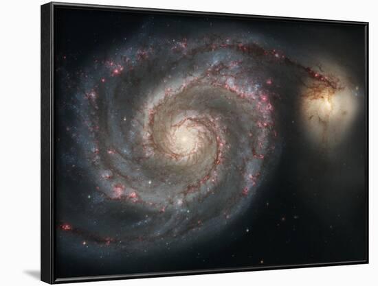 The Whirlpool Galaxy (M51) and Companion Galaxy-Stocktrek Images-Framed Photographic Print