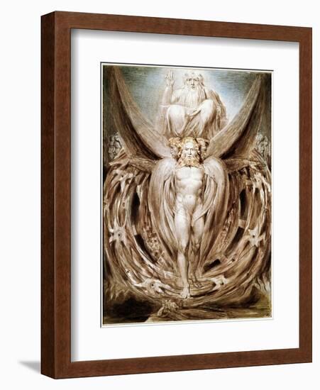 The Whirlwind: Ezekiel's Vision-William Blake-Framed Giclee Print