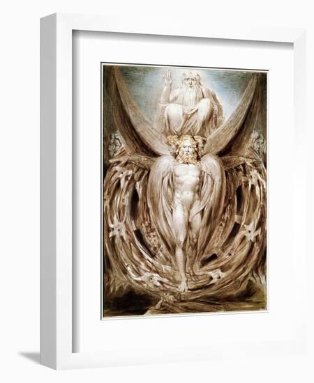 The Whirlwind: Ezekiel's Vision-William Blake-Framed Giclee Print