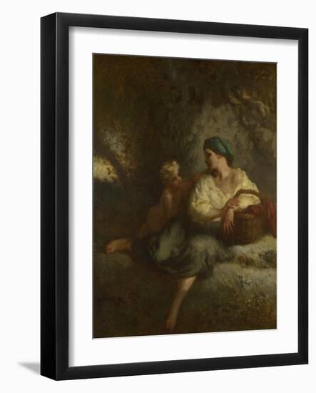 The Whisper, C. 1846-Jean-François Millet-Framed Giclee Print