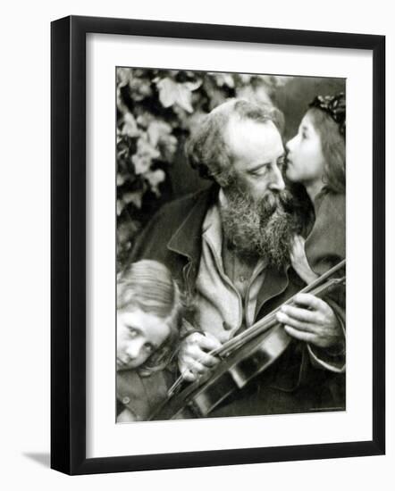 The Whisper of the Rose, a Portrait of George Frederick Watts-Julia Margaret Cameron-Framed Premium Photographic Print