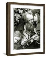 The Whisper of the Rose, a Portrait of George Frederick Watts-Julia Margaret Cameron-Framed Photographic Print