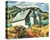 The White Barn, Eastern Townships-Ethel Seath-Stretched Canvas