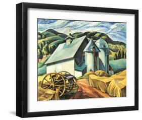 The White Barn, Eastern Townships-Ethel Seath-Framed Art Print