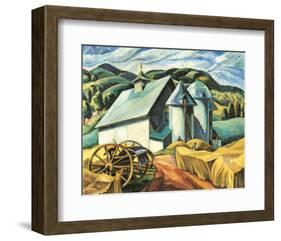 The White Barn, Eastern Townships-Ethel Seath-Framed Art Print