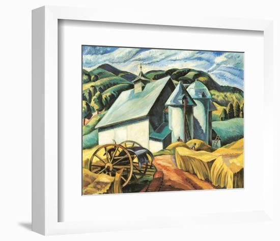 The White Barn, Eastern Townships-Ethel Seath-Framed Art Print