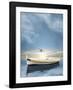 The White Boat in Sunset-Carlos Casamayor-Framed Art Print