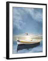 The White Boat in the Sunset-Carlos Casamayor-Framed Giclee Print