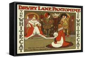 'The White Cat' by J. Hickory Wood and Arthur Collins, Drury Lane Pantomime Poster (Colour Litho)-John Hassall-Framed Stretched Canvas