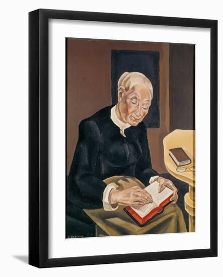 The White-Haired Reader (Oil on Canvas)-Maria Blanchard-Framed Giclee Print