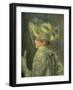 The White Hat-Pierre-Auguste Renoir-Framed Giclee Print