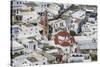 The White Houses of the Town of Lindos, Rhodes, Dodecanese Islands, Greek Islands, Greece, Europe-Michael Runkel-Stretched Canvas