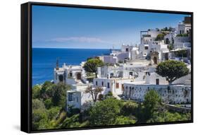 The White Houses of the Town of Lindos, Rhodes, Dodecanese Islands, Greek Islands, Greece, Europe-Michael Runkel-Framed Stretched Canvas
