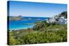 The White Houses of the Town of Lindos, Rhodes, Dodecanese Islands, Greek Islands, Greece, Europe-Michael Runkel-Stretched Canvas