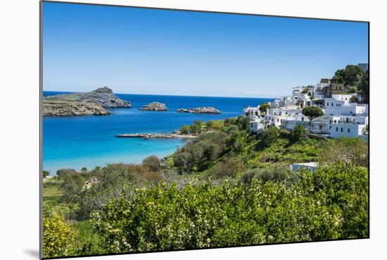 The White Houses of the Town of Lindos, Rhodes, Dodecanese Islands, Greek Islands, Greece, Europe-Michael Runkel-Mounted Photographic Print