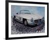 The White Mercedes SL 300 1957-Martina Bleichner-Framed Art Print